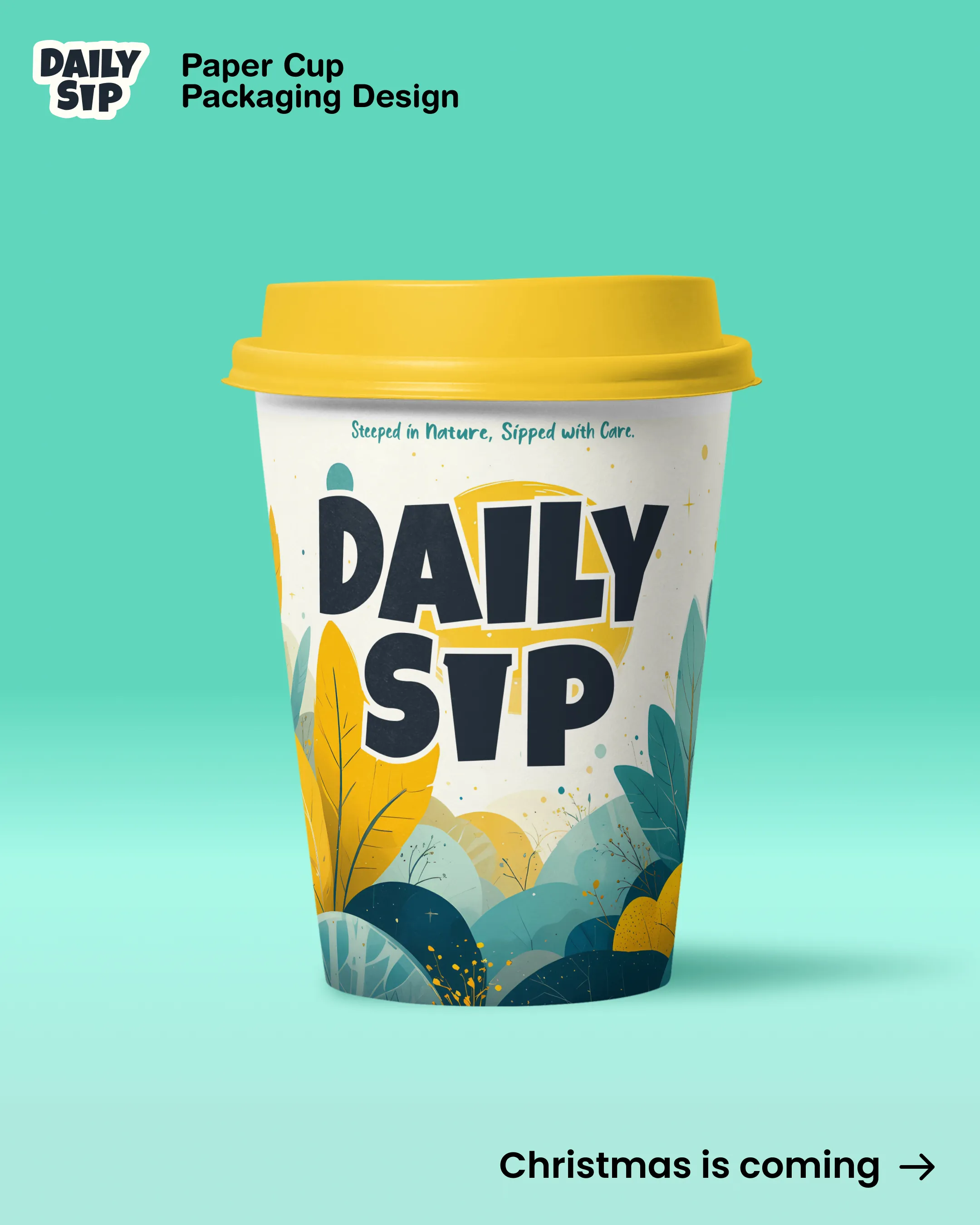 DailySip Regular Paper Cup Packaging Label Design