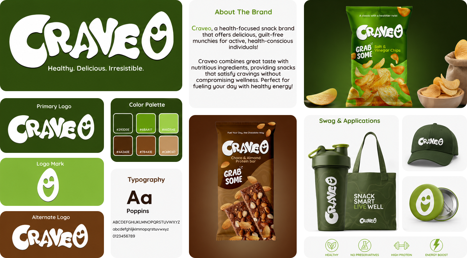 Craveo Healthly Snacks and Munching Branding and Logo Design - TimeSpace Studio Graphic Design Agency