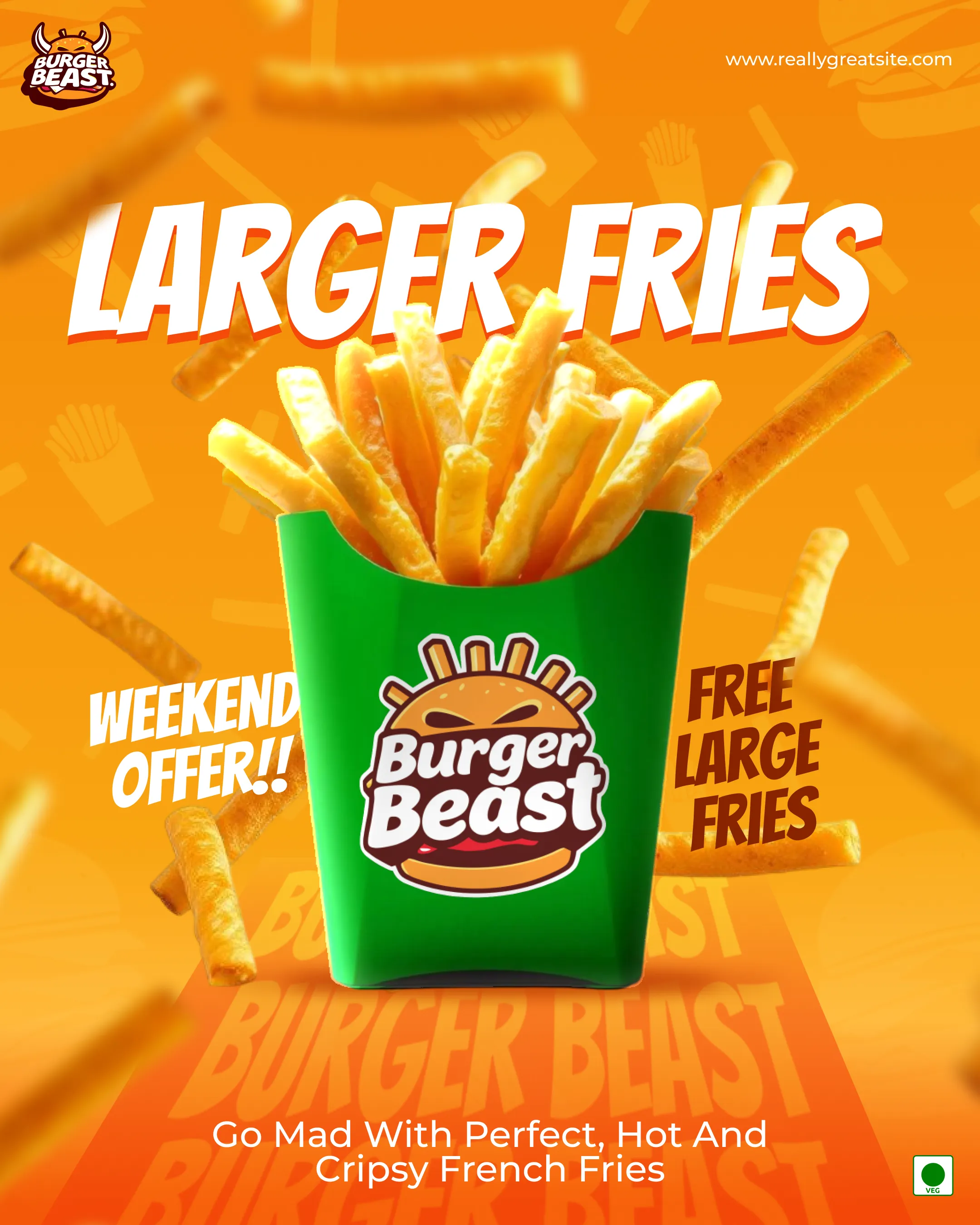 BurgerBeast Fries Social Media Design