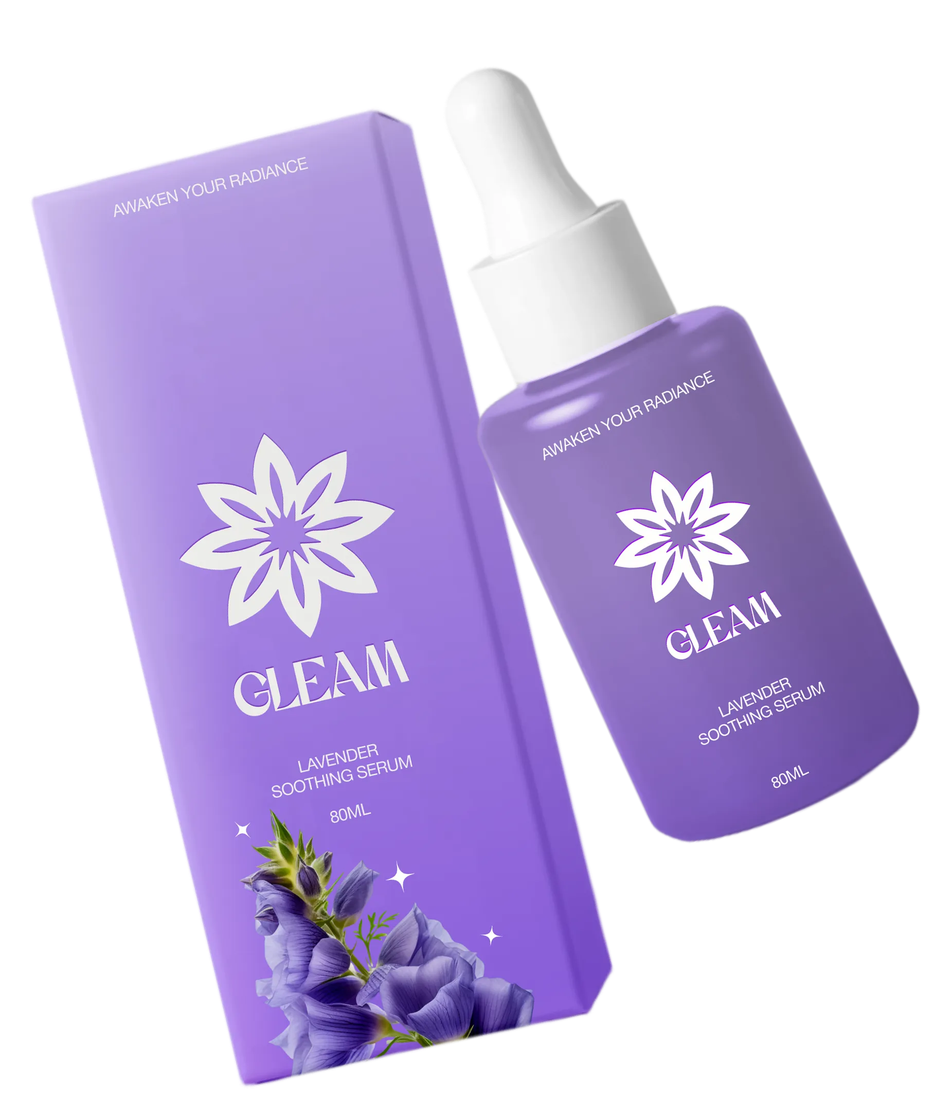 Gleam Care Product Packaging Lavender