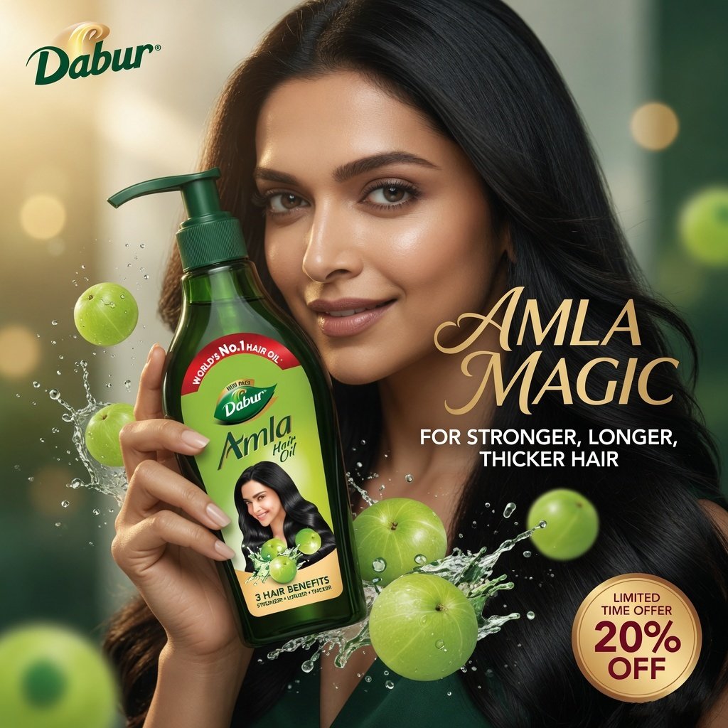 Dabur Amla Hair oil Ad Creative Social Media Instagram Post Design - TimeSpace Studio Design Agency
