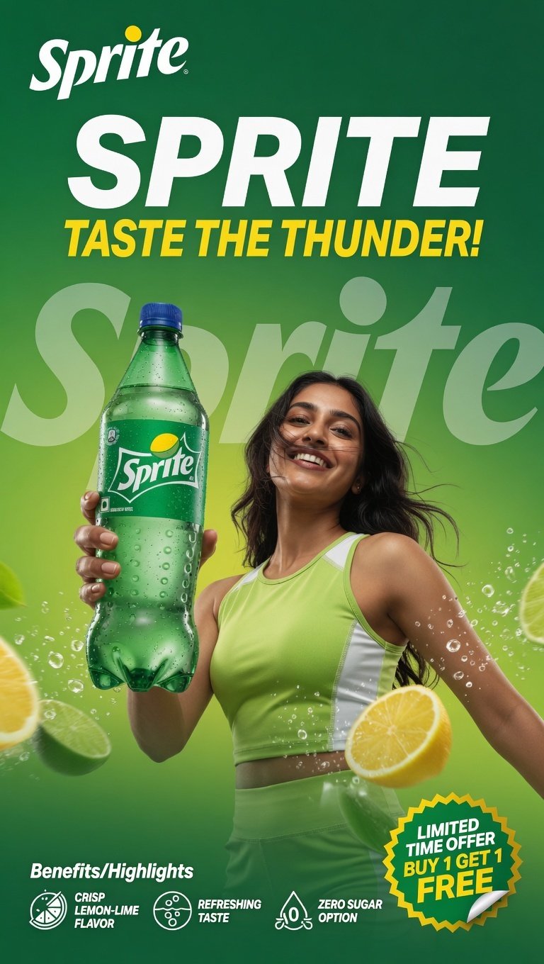 Sprite Cold Drink Creative Ad Poster Design - Instgram Story Design TimeSpace Studio Design Agency