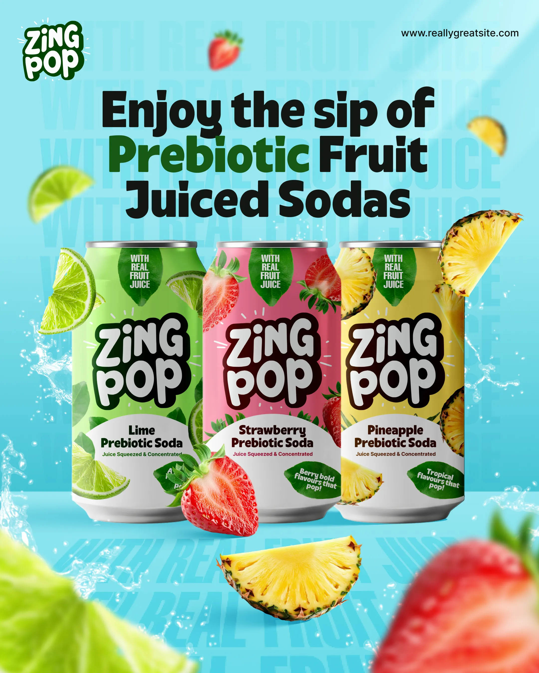 ZingPop Soda Cans Social Media Ad Design