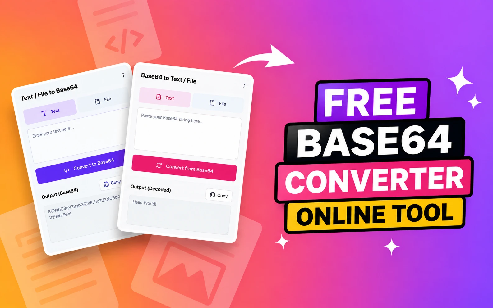 Free Base64 Converter Online tool graphic banner design - TimeSpace Studio