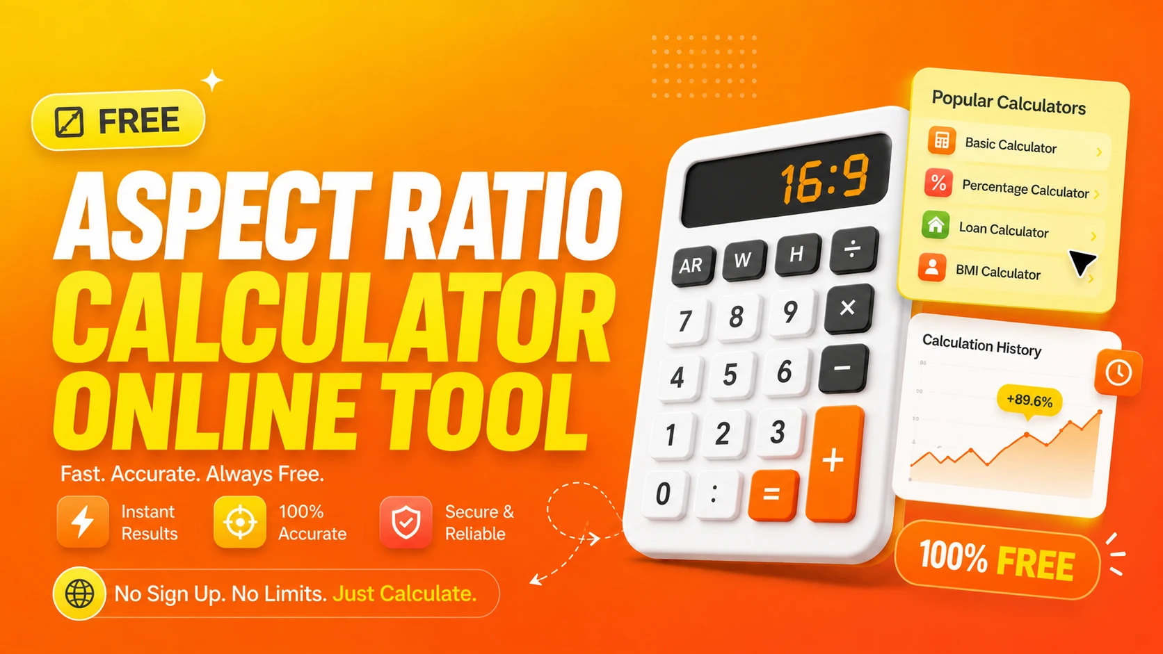 Free Aspect Ratio Calculator Online tool graphic banner design - TimeSpace Studio