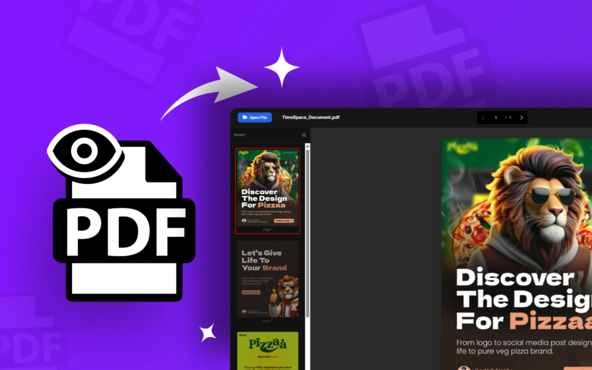 Free PDF Viewer Online tool graphic banner design - TimeSpace Studio